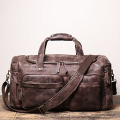 Coffee Leather Mens Travel Bag Weekender Bag Large Duffle Bag Brown Overnight Bag Travel Bag for Men