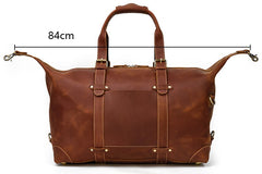 Brown Leather Mens Travel Bag Weekender Bag Large Duffle Bag Cool Overnight Bag for Men