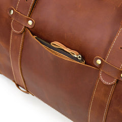 Brown Leather Mens Travel Bag Weekender Bag Large Duffle Bag Cool Overnight Bag for Men