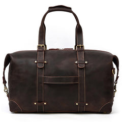 Brown Leather Mens Travel Bag Weekender Bag Large Duffle Bag Cool Overnight Bag for Men