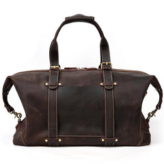 Brown Leather Mens Travel Bag Weekender Bag Large Duffle Bag Cool Overnight Bag for Men