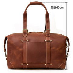 Brown Leather Mens Travel Bag Weekender Bag Large Duffle Bag Cool Overnight Bag for Men