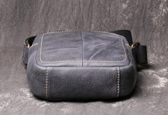 Brown Leather Vertical Messenger Bag Men's Small Side Bag Mini Phone Bag Courier Bag For Men - iwalletsmen