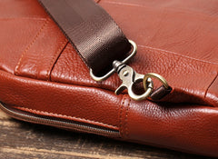 Brown Leather Sling Bag Men's Sling Backpack Brown Chest Bag One shoulder Backpack For Men