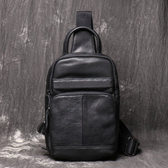 Brown Leather Sling Pack Sling Bag Chest Bags Sling Crossbody Pack Travel Bags For Men