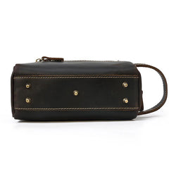 Brown MENS LEATHER ZIPPER CLUTCH WRISTLET PURSE CLUTCH BAG STORAGE BAG FOR MEN - iwalletsmen