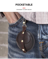 Brown Multi-function Women Mens Red Coin Purse Earphone holder AirPods Case For Men and Women - iwalletsmen