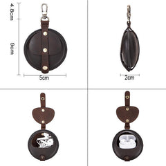 Brown Multi-function Women Mens Red Coin Purse Earphone holder AirPods Case For Men and Women - iwalletsmen