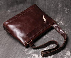 Brown Leather Men Satchel Side Bag Messenger Bag Black Courier Bag For Men - iwalletsmen