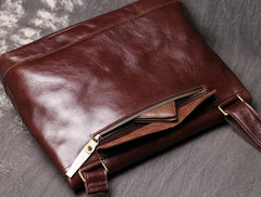Brown Leather Men Satchel Side Bag Messenger Bag Black Courier Bag For Men - iwalletsmen