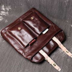 Brown Leather Men Satchel Side Bag Messenger Bag Black Courier Bag For Men - iwalletsmen