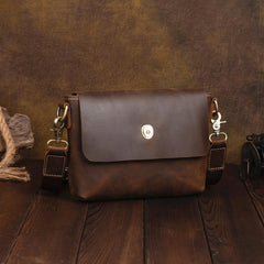 Brown Small Leather Men's Side Bag Best Small iPad Messenger Bag For Men
