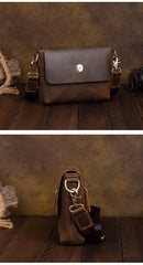 Brown Small Leather Men's Side Bag Best Small iPad Messenger Bag For Men