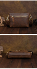Brown Small Leather Men's Side Bag Best Small iPad Messenger Bag For Men