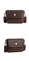 Brown Small Leather Men's Side Bag Best Small iPad Messenger Bag For Men