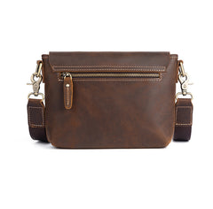 Brown Small Leather Men's Side Bag Best Small iPad Messenger Bag For Men