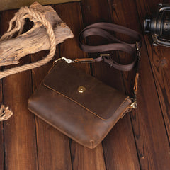 Brown Small Leather Men's Side Bag Best Small iPad Messenger Bag For Men