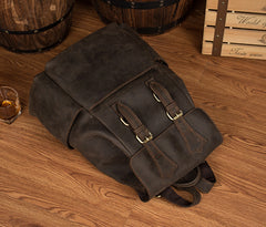 Brown Mens Leather 15 inches Computer Backpacks Black Cool Travel Backpacks Laptop School Backpack for men - iwalletsmen