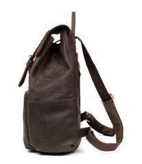 Brown Mens Leather 15 inches Computer Backpacks Black Cool Travel Backpacks Laptop School Backpack for men - iwalletsmen