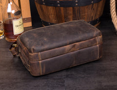 Casual Coffee Leather 10 inches Small Courier Bag Messenger Bags Postman Bags for Men - iwalletsmen