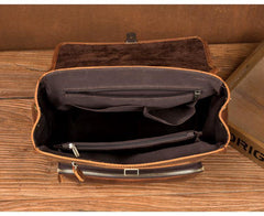 Brown Casual Leather Mens 13 inches School Backpack Travel Backpack Computer Backpack for Men - iwalletsmen