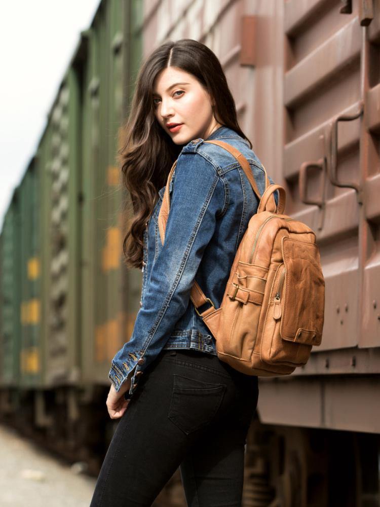 Brown Casual Mens Leather 12-inch Small Computer Backpacks Travel Back – iwalletsmen Brown Casual Mens Leather 12-inch Small Computer Backpacks Travel Back – iwalletsmen