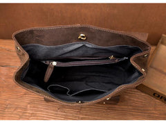 Casual Brown Mens Leather 15-inch Large Backpack Travel Backpacks Computer Backpacks for men - iwalletsmen
