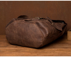 Casual Brown Mens Leather 15-inch Large Backpacks Brown College Backpack School Backpacks for men - iwalletsmen