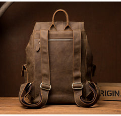 Casual Brown Mens Leather 15-inch Large Backpacks Brown College Backpack School Backpacks for men - iwalletsmen