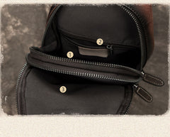 Brown Cool LEATHER MENS Sling Bag Chest Bag Khaki One Shoulder Bag For Men - iwalletsmen