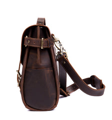 Brown Cool Leather 14 inches Briefcase Work Bag Business Bags Side Bag for Men - iwalletsmen