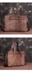 Brown Cool Leather 14 inches Light Brown Briefcase Messenger Bag Handbag Shoulder Bag For Men - iwalletsmen