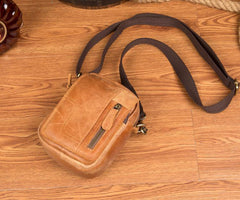 Cool Brown Leather Waist Bag Belt Pouch Small Side Bag Messenger Bag Courier Bags for Men - iwalletsmen
