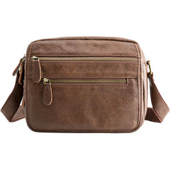 Brown Cool Leather Mens 10 inches Side Bag Small Courier Bag Messenger Bags for Men - iwalletsmen