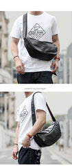 Brown Cool Leather Mens Saddle Messenger Bag Black Courier Bag Black Postman Bag For Men - iwalletsmen