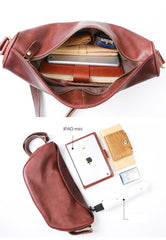 Brown Cool Leather Mens Saddle Messenger Bag Black Courier Bag Black Postman Bag For Men - iwalletsmen