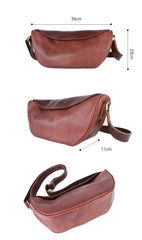 Brown Cool Leather Mens Saddle Messenger Bag Black Courier Bag Black Postman Bag For Men - iwalletsmen