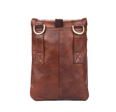 Brown Cool Leather Mens Belt Pouch Bag Mini Messenger Bag Side Bag Waist Bag for Men - iwalletsmen