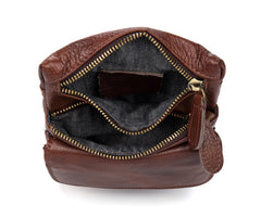 Brown Cool Leather Mens Belt Pouch Bag Mini Messenger Bag Side Bag Waist Bag for Men - iwalletsmen