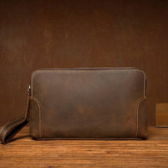 Cool Brown Mens long Wallet Wristlet Bag Clutch Wallet Envelope Wallet for Men - iwalletsmen