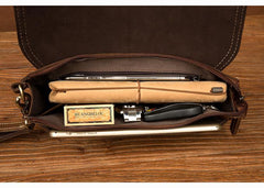 Cool Brown Mens long Wallet Wristlet Bag Clutch Wallet Envelope Wallet Mobile Bag for Men - iwalletsmen