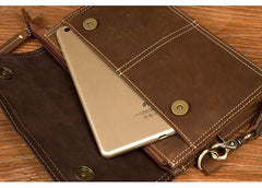Cool Brown Mens long Wallet Wristlet Bag Clutch Wallet Envelope Wallet Mobile Bag for Men - iwalletsmen