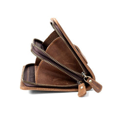Brown Cool Mens long Wallet Wristlet Wallet Clutch Wallet Bifold Long Wallet for Men - iwalletsmen