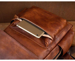 best leather backpacks​ Brown Leather Backpack 15 inches Laptop Backpack Mens Large Leather Camera Backpack