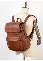 vintage leather backpack​ Brown Leather Backpack 15 inches Laptop Backpack Mens Large Leather Camera Backpack