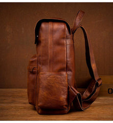 american leather co backpack​ Brown Leather Backpack 15 inches Laptop Backpack Mens Large Leather Camera Backpack