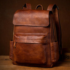 men leather backpack​ Brown Leather Backpack 15 inches Laptop Backpack Mens Large Leather Camera Backpack
