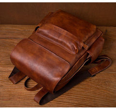 large leather backpack​ Brown Leather Backpack 15 inches Laptop Backpack Mens Large Leather Camera Backpack