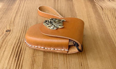 Handmade Brown Leather Audi A468X135 Mens Car Key Case Audi Car Key Holder - iwalletsmen