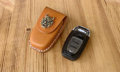Handmade Brown Leather Audi A468X135 Mens Car Key Case Audi Car Key Holder - iwalletsmen